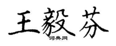 丁谦王毅芬楷书个性签名怎么写