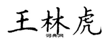 丁谦王林虎楷书个性签名怎么写
