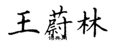 丁谦王蔚林楷书个性签名怎么写