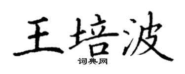 丁谦王培波楷书个性签名怎么写