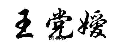 胡问遂王党嫒行书个性签名怎么写