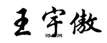 胡问遂王宇傲行书个性签名怎么写