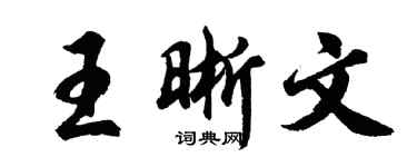 胡问遂王晰文行书个性签名怎么写