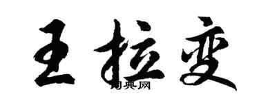胡问遂王拉变行书个性签名怎么写