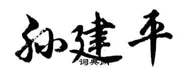 胡问遂孙建平行书个性签名怎么写