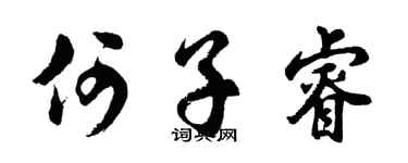 胡问遂何子睿行书个性签名怎么写