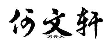 胡问遂何文轩行书个性签名怎么写