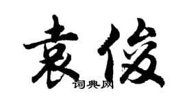 胡问遂袁俊行书个性签名怎么写