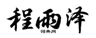 胡问遂程雨泽行书个性签名怎么写