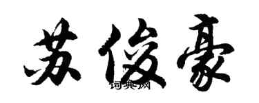 胡问遂苏俊豪行书个性签名怎么写