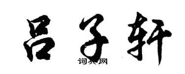 胡问遂吕子轩行书个性签名怎么写