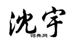胡问遂沈宇行书个性签名怎么写