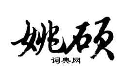 胡问遂姚硕行书个性签名怎么写