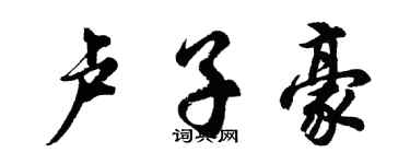 胡问遂卢子豪行书个性签名怎么写