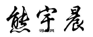 胡问遂熊宇晨行书个性签名怎么写