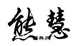 胡问遂熊慧行书个性签名怎么写