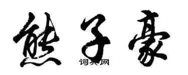 胡问遂熊子豪行书个性签名怎么写