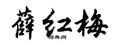 胡问遂薛红梅行书个性签名怎么写