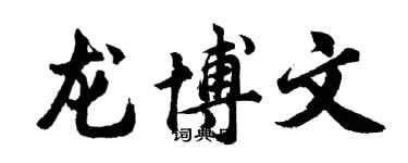胡问遂龙博文行书个性签名怎么写