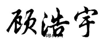 胡问遂顾浩宇行书个性签名怎么写
