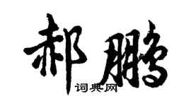 胡问遂郝鹏行书个性签名怎么写