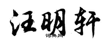 胡问遂汪明轩行书个性签名怎么写