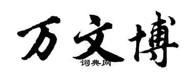 胡问遂万文博行书个性签名怎么写