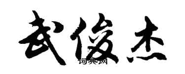 胡问遂武俊杰行书个性签名怎么写