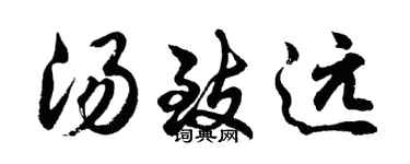 胡问遂汤致远行书个性签名怎么写