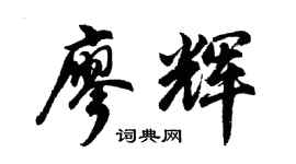 胡问遂廖辉行书个性签名怎么写