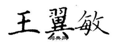 丁谦王翼敏楷书个性签名怎么写