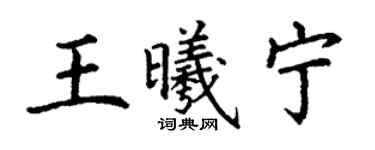 丁谦王曦宁楷书个性签名怎么写