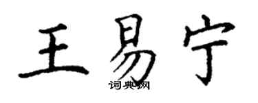 丁谦王易宁楷书个性签名怎么写