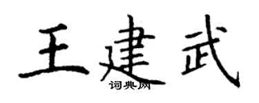 丁谦王建武楷书个性签名怎么写