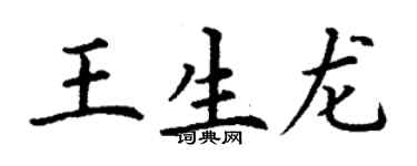 丁谦王生龙楷书个性签名怎么写