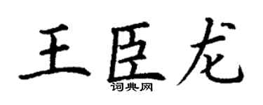 丁谦王臣龙楷书个性签名怎么写