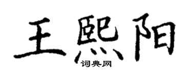 丁谦王熙阳楷书个性签名怎么写