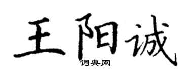 丁谦王阳诚楷书个性签名怎么写