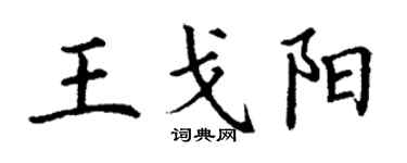 丁谦王戈阳楷书个性签名怎么写