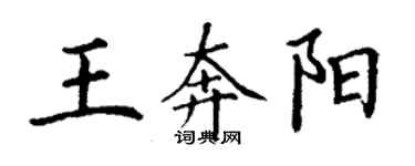 丁谦王奔阳楷书个性签名怎么写