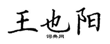 丁谦王也阳楷书个性签名怎么写