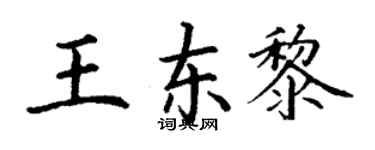 丁谦王东黎楷书个性签名怎么写