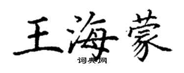 丁谦王海蒙楷书个性签名怎么写