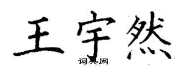 丁谦王宇然楷书个性签名怎么写