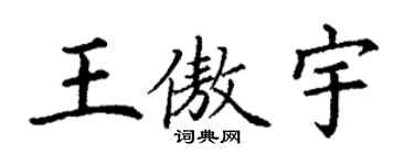 丁谦王傲宇楷书个性签名怎么写