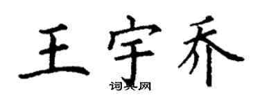 丁谦王宇乔楷书个性签名怎么写