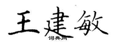 丁谦王建敏楷书个性签名怎么写