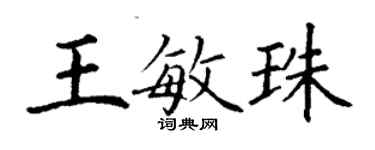 丁谦王敏珠楷书个性签名怎么写