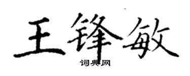 丁谦王锋敏楷书个性签名怎么写