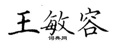 丁谦王敏容楷书个性签名怎么写